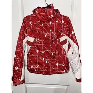 Spyder XTL 10000 Ski Jacket Womens Size 2 Red Full Zip Snowboarding Coat